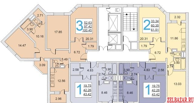 Продам квартиру 3-к квартира 100 м² на 2 этаже 17-этажного панельного дома